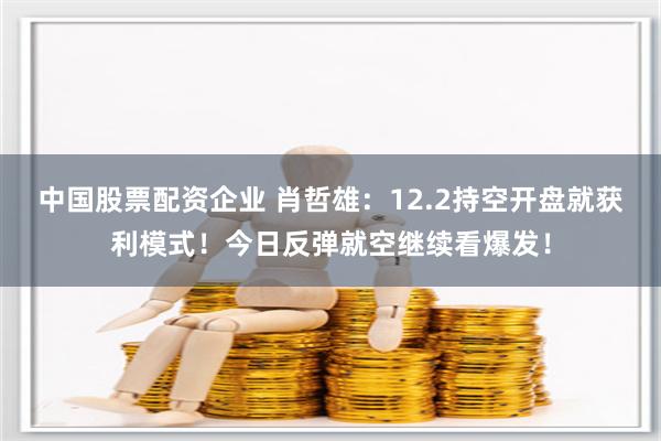 中国股票配资企业 肖哲雄：12.2持空开盘就获利模式！今日反弹就空继续看爆发！