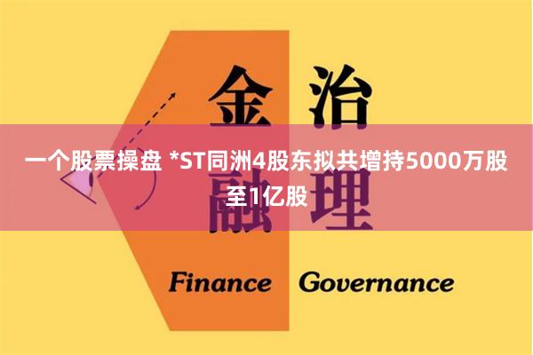 一个股票操盘 *ST同洲4股东拟共增持5000万股至1亿股