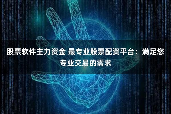 股票软件主力资金 最专业股票配资平台：满足您专业交易的需求